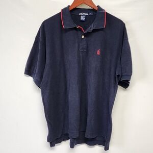 NAUTICA Navy Blue W/red Polo Shirt Men's Size LG